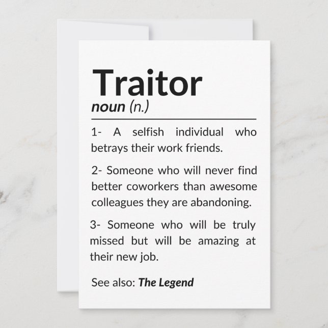 Funny Abschiedsarbeiter, verlassend Arbeitskollege Dankeskarte (Vorderseite)