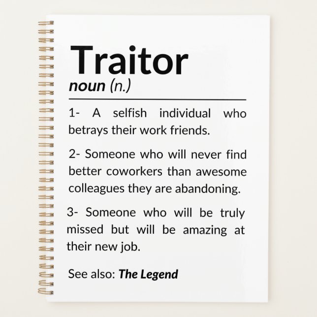 Funny Abschiedsarbeiter, verlassend Arbeitskollege Planer (Vorderseite)