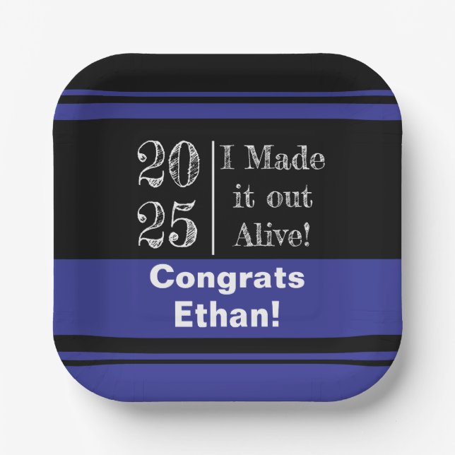 Funny Abschluss 2025 Pappteller (Vorderseite)