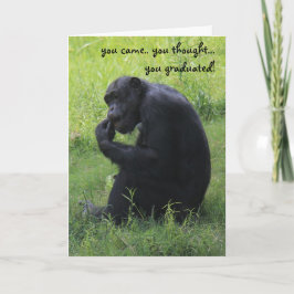 Funny Abschluss Card, Schimpanse, der Denker Karte