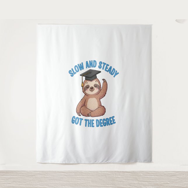 Funny Abschluss Sloth Wandteppich (Vorderseite)