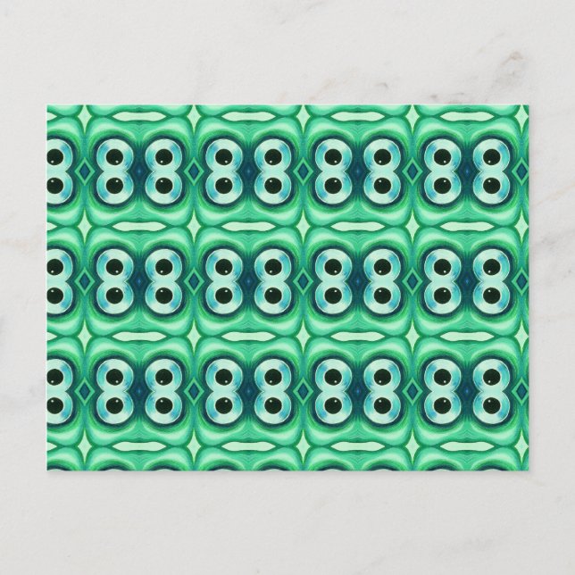Funny Abstrakt Fish Eye Wallpaper Muster Postkarte (Vorderseite)