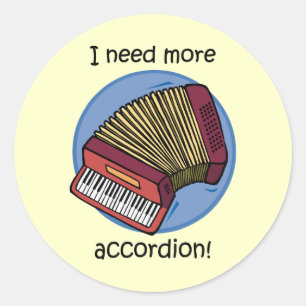 Funny accordion runder aufkleber