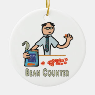 Funny Accountant Bean Counter Keramik Ornament
