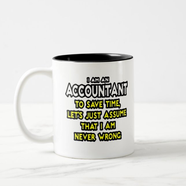 Funny Accountant - Geschenkideen Zweifarbige Tasse (Links)