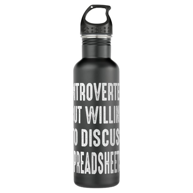 Funny Accountant Introverted Willing To Diskussiss Edelstahlflasche (Vorderseite)