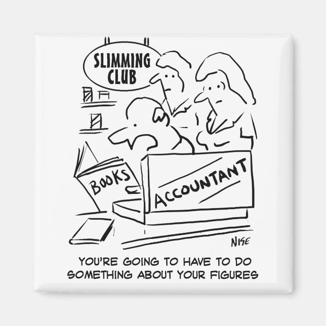 Funny Accountant Karos Slimming Club Figures Magnet (Vorne)