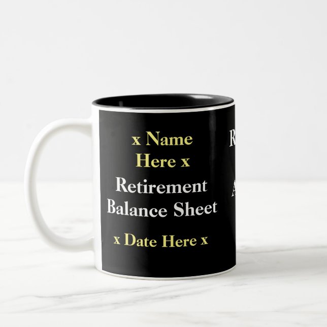 Funny Accountant Retirement Geschenk Idee Name hin Zweifarbige Tasse (Links)