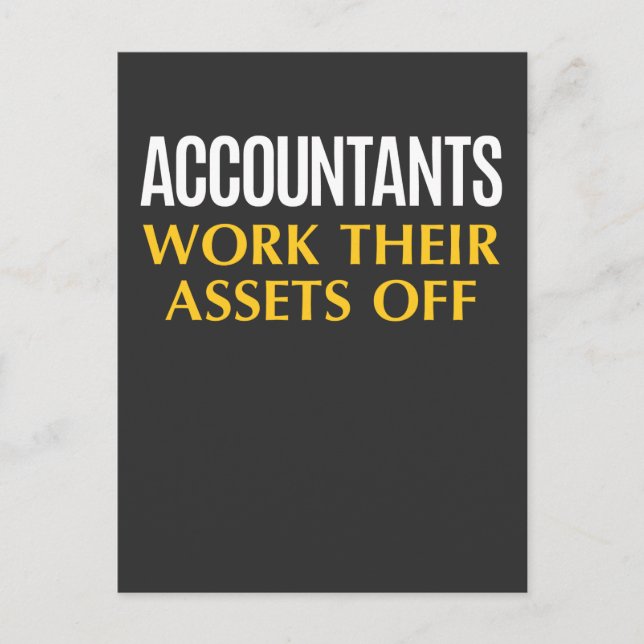 Funny Accountant work Asset Accounting Spaß Postkarte (Vorderseite)