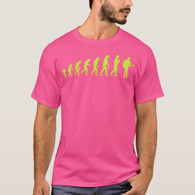 Funny Acoustic Gitarre Evolution T-Shirt (Vorderseite)