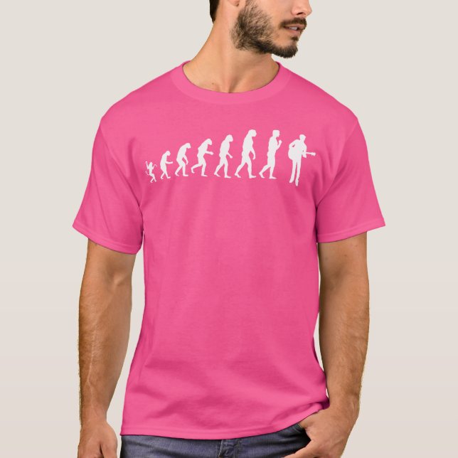 Funny Acoustic Gitarre Evolution T-Shirt (Vorderseite)