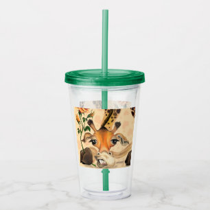 Funny Acrylic Tumbler Romantic Giraffe - Gentleman Acryltrinkbecher