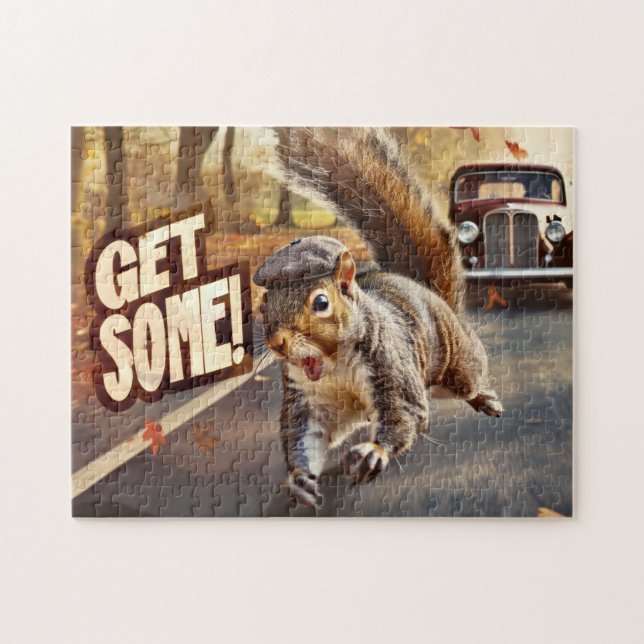 Funny Action Eichhörnchen Jigsaw Puzzle "Get some" (Horizontal)