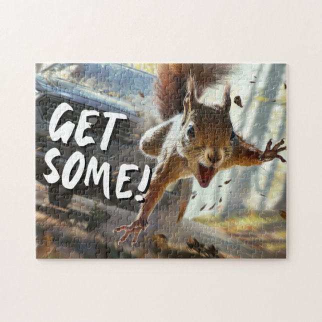 Funny Action Eichhörnchen Jigsaw Puzzle "Get some" (Horizontal)