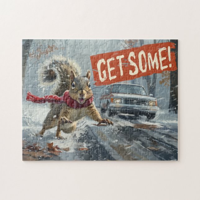 Funny Action Eichhörnchen Jigsaw Puzzle "Get some" (Horizontal)