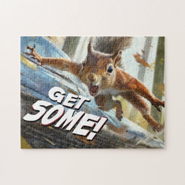 Funny Action Eichhörnchen Jigsaw Puzzle "Get some" (Horizontal)