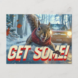 Funny Action Eichhörnchen Postcard "Get some" Postkarte