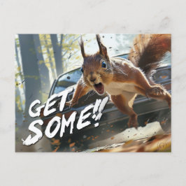 Funny Action Eichhörnchen Postcard "Get some" Postkarte