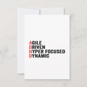 Funny Adhd Agile Driven Hyper Focused Dynamic Gift Dankeskarte