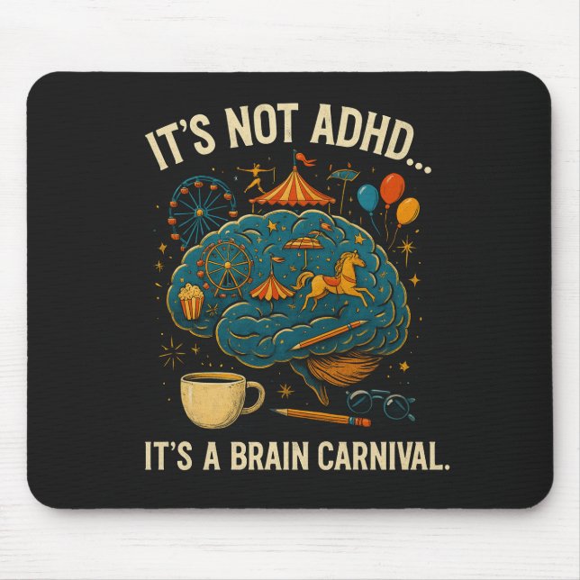 Funny ADHD Brain Carnival Mouse Pad Mousepad (Vorne)