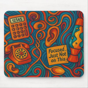 Funny ADHD Fokussiert... Nur nicht auf dieser Maus Mousepad