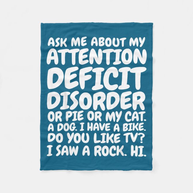 Funny Adhd Quote Ask Me About My Attention Deficit Fleecedecke (Vorderseite)