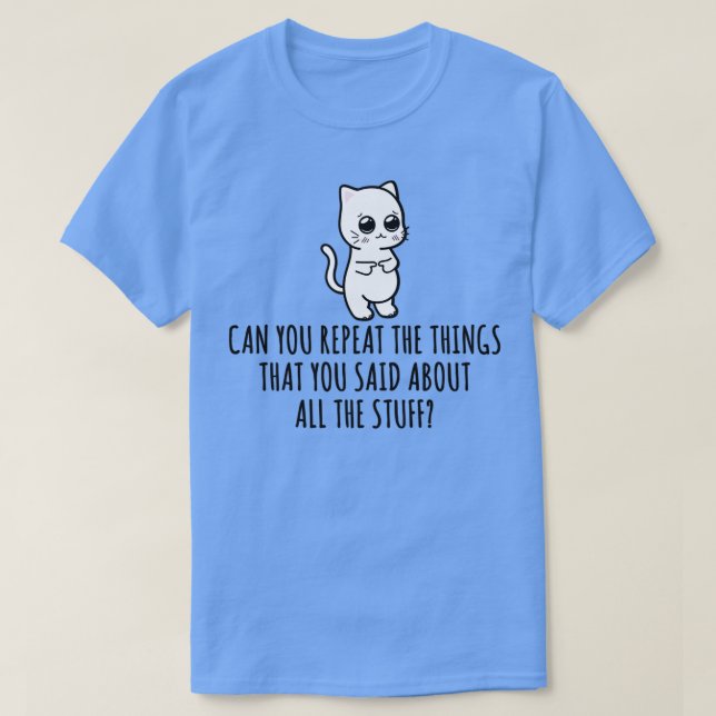 Funny ADHD White Cat T-Shirt (Design vorne)