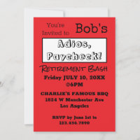 FUNNY Adios, Paycheck Vater Rente Party