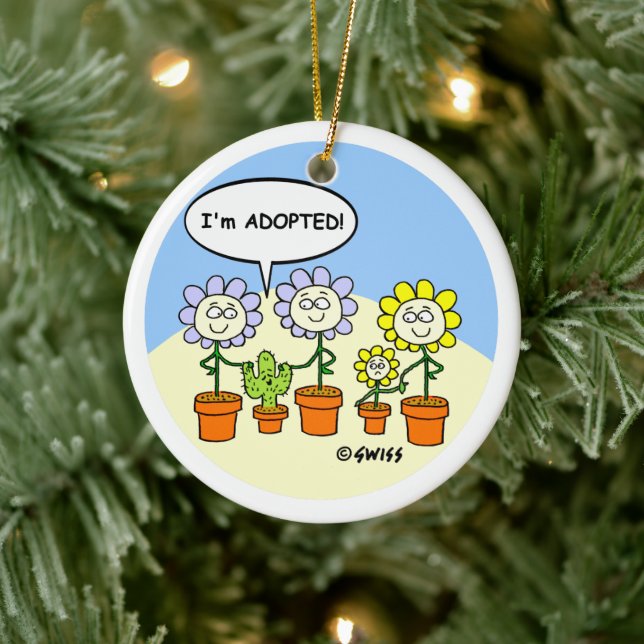 Funny Adoptiert Cartoon Weihnachtsbaum Ornament (Baum)