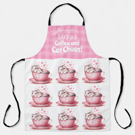 Funny Adorable Cat Coffee All-over Print Schürze