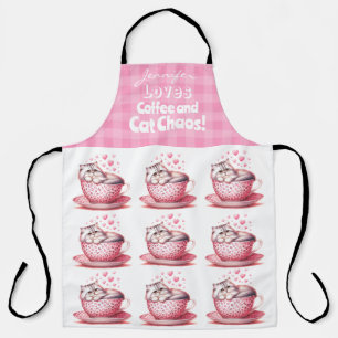 Funny Adorable Cat Coffee All-over Print Schürze