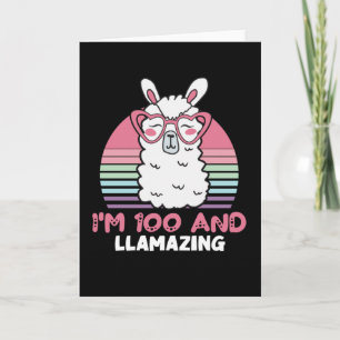 Funny Adorable Llama 100. Geburtstagsgeschenk für  Karte