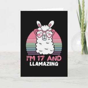Funny Adorable Llama 17. Geburtstagsgeschenk für F Karte