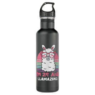 Funny Adorable Llama 29. Geburtstagsgeschenk für F Edelstahlflasche