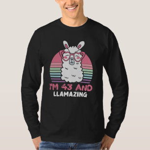 Funny Adorable Llama 43. Geburtstagsgeschenk für F T-Shirt
