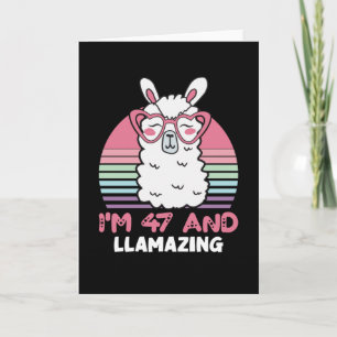 Funny Adorable Llama 47. Geburtstagsgeschenk für F Karte