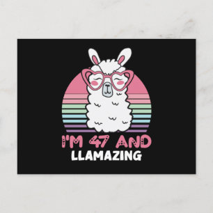 Funny Adorable Llama 47. Geburtstagsgeschenk für F Postkarte