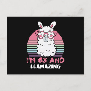 Funny Adorable Llama 63. Geburtstagsgeschenk für F Postkarte