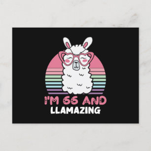 Funny Adorable Llama 66. Geburtstagsgeschenk für F Postkarte