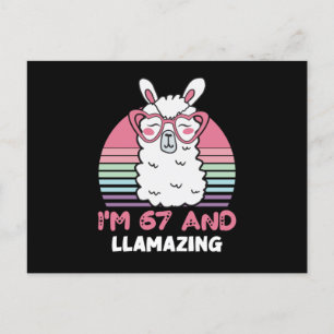 Funny Adorable Llama 67. Geburtstagsgeschenk für F Postkarte