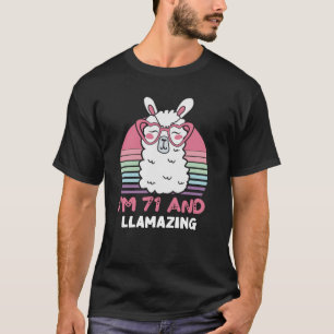 Funny Adorable Llama 71. Geburtstagsgeschenk für F T-Shirt