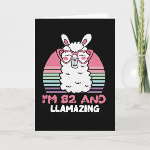 Funny Adorable Llama 82. Geburtstagsgeschenk für F Karte