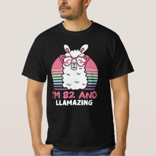 Funny Adorable Llama 82. Geburtstagsgeschenk für F T-Shirt