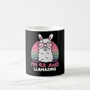 Funny Adorable Llama 92. Geburtstagsgeschenk für F Kaffeetasse