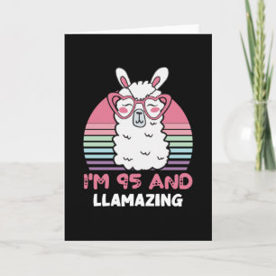 Funny Adorable Llama 95. Geburtstagsgeschenk für F Karte