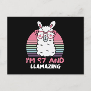 Funny Adorable Llama 97. Geburtstagsgeschenk für F Postkarte
