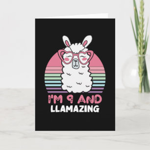 Funny Adorable Llama 9. Geburtstagsgeschenk für Fr Karte