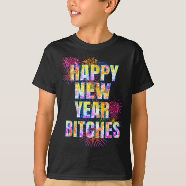Funny Adult Gift Happy New Year Es Fireworks Party T-Shirt (Vorderseite)