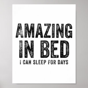 Funny Adult Humor Shirt Phantastisch in Bett kann  Poster