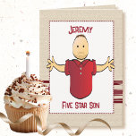 Funny Adult Son Cartoon Modernes Sweet Birthday Karte<br><div class="desc">Diese lustige und süße Cartoon-Karte ist ein lustiger Weg,  um Ihrem Sohn einen guten Geburtstag zu wünschen. Lass ihm,  dass er fünf Sterne für dich ist!</div>